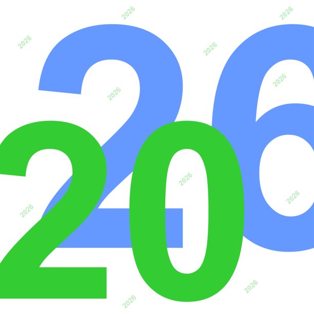 插画：数字2026，迎接新年、未来、希望与庆祝图片下载