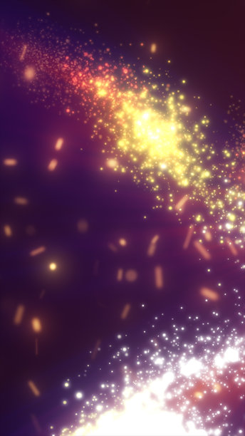 金色粒子爆炸在黑暗空间中流动，营造出动感的抽象能量和奢华氛围图片下载