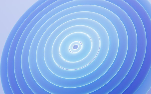 蓝色抽象分层曲线背景，三维渲染。图片下载