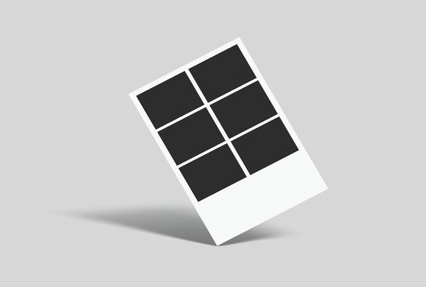 矢量复古照片亭条纹和即时胶片相框，带有空白占位符。用于摄影布局、剪贴簿和社交媒体回忆的简约复古快照模型模板。图片下载