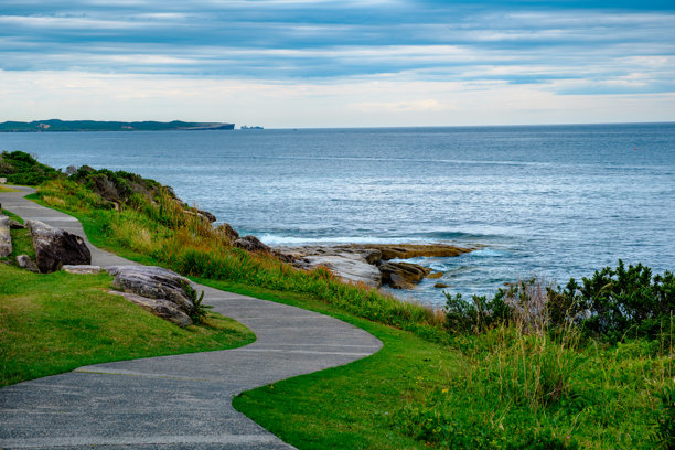 这张照片摄于2025年12月的悬崖步道上的Hungry Point保护区，展示了望向Bundeena和Maianbar的海岸线景色，人们在此享受徒步和海滨生活。图片下载