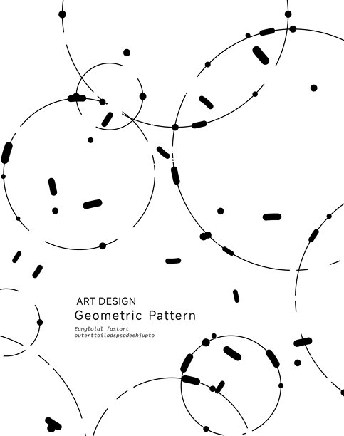 抽象的黑白圆形线条点状图案设计装饰背景，连接概念素材图片下载