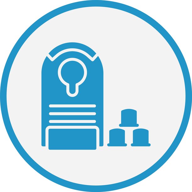 咖啡胶囊图标，蓝色圆形图片下载