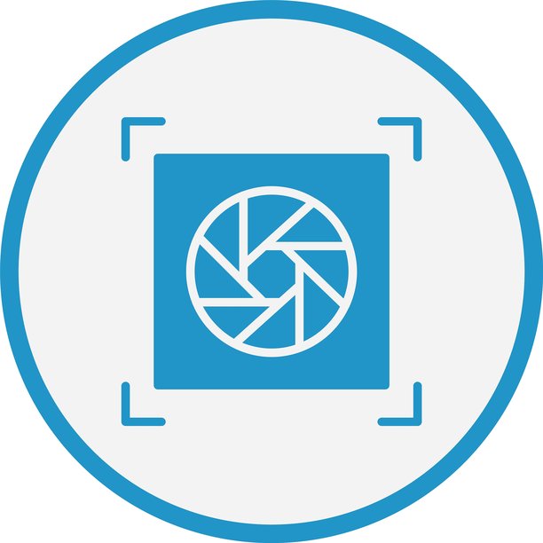 照片图标，蓝色圆形图片下载