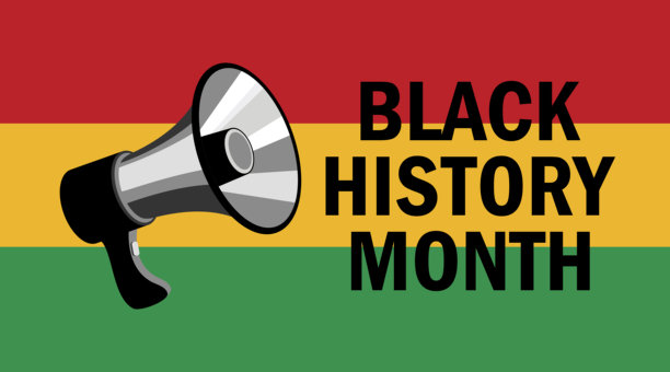 黑色历史月扩音器矢量插画海报图片下载