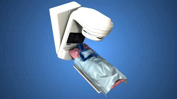 房间里的CT扫描机和人体。三维插画图片下载