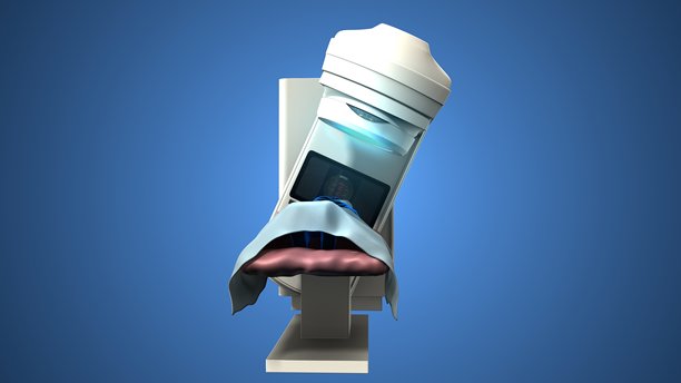 房间内的CT扫描仪和人体。三维插画图片下载