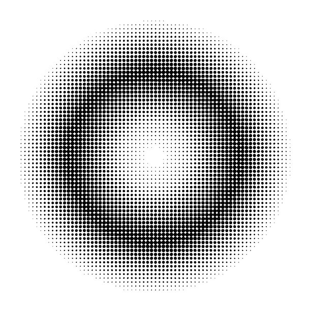 波普艺术半色调圆形边框。波普风格的圆形点状图案。抽象现代时尚纹理。矢量插画几何图案。用于您内容的圆形设计元素图片下载