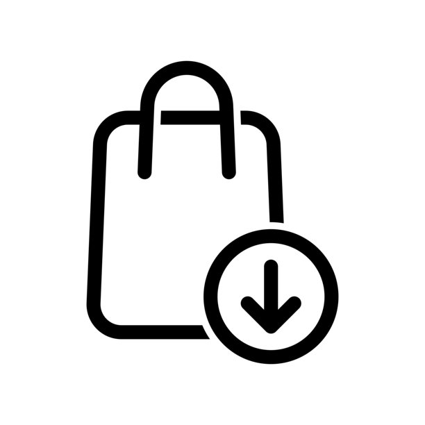 扁平插画风格的购物袋图片下载