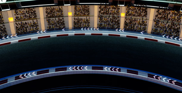 夜晚空旷赛道的3D渲染图图片下载