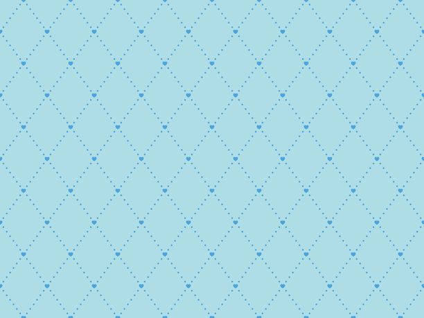 浅蓝色背景，可爱的爱心和圆点以菱形图案排列，无缝衔接图片下载