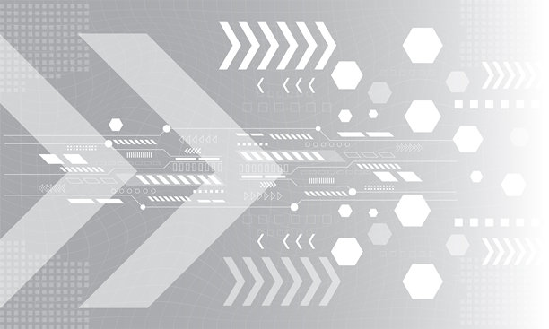 灰白色箭头，带有电路线条，电子未来赛博空间抽象高科技背景图片下载