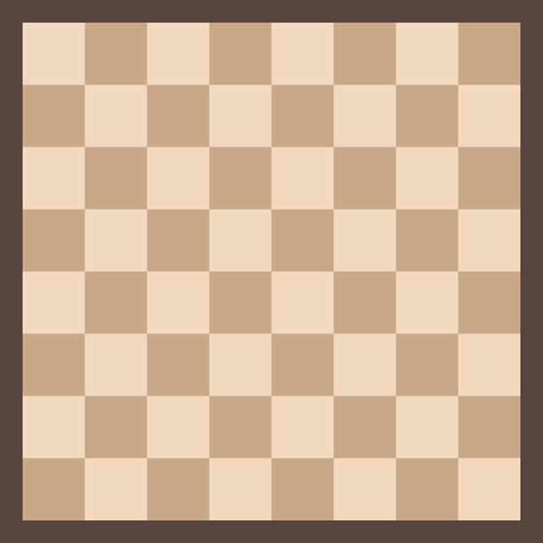 简单的棋盘插画。棕色格纹图案。图片下载