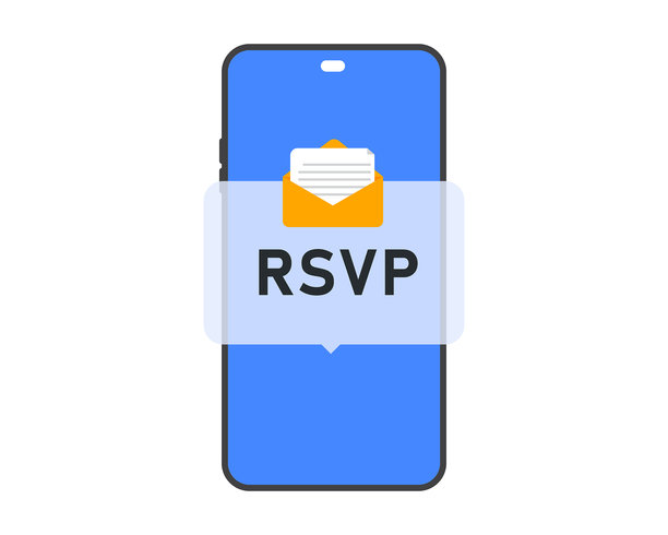 智能手机屏幕上的 RSVP 邀请概念图片下载