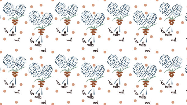 温馨的手绘植物插画，大地色系图片下载