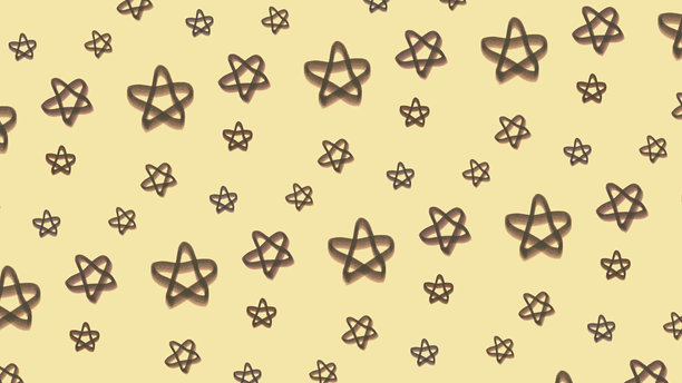 浅黄色背景上的棕色闪亮星星插画图片下载