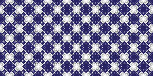 抽象几何无缝图案，泰国当地织物风格图案，适用于墙面装饰、瓷砖、纺织品，矢量插画图片下载