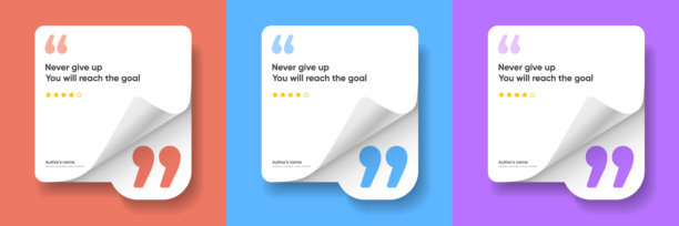 3D气泡推荐语横幅、引言、信息图。引言的社交媒体帖子模板设计。空 speech bubbles、引言气泡和文本框。矢量插画 EPS10。图片下载