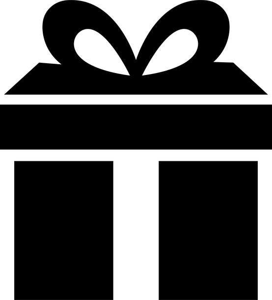 节日礼品盒，黑色剪影，透明背景，节日装饰渲染对象，逼真的矢量装饰对象，用于手机、应用程序、徽标设计或用户界面图片下载