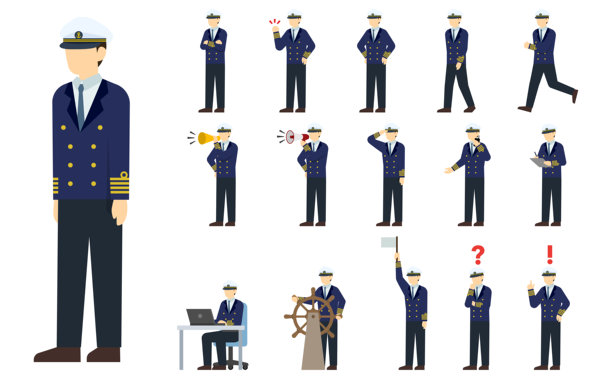 扁平插画：水手服（冬季）图片下载