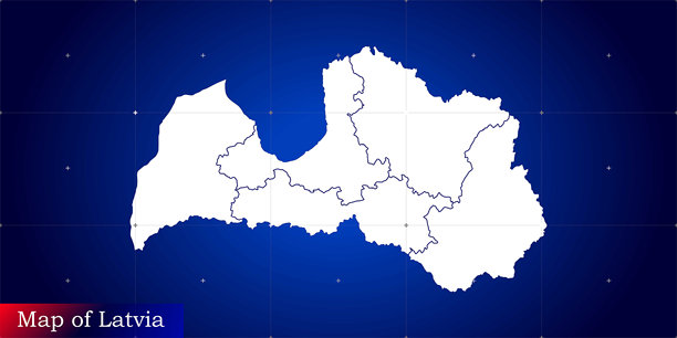 拉脱维亚的插画数字地图。科技、突发新闻、纪录片和政治概念。图片下载