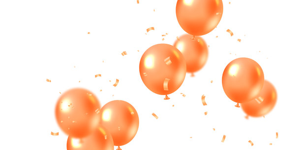 节日装饰的精美橙色气球背景。矢量插画。图片下载