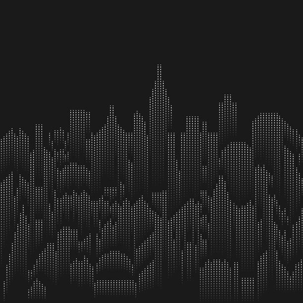 现代夜景城市背景。矢量插画。创意草图。图片下载