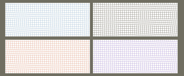 复古壁纸套装。笔记本纹理。扭曲线条图案。60年代、80年代、70年代风格的手绘复古横幅。带有流体线条、扭曲网格的嬉皮士设计。矢量插画图片下载