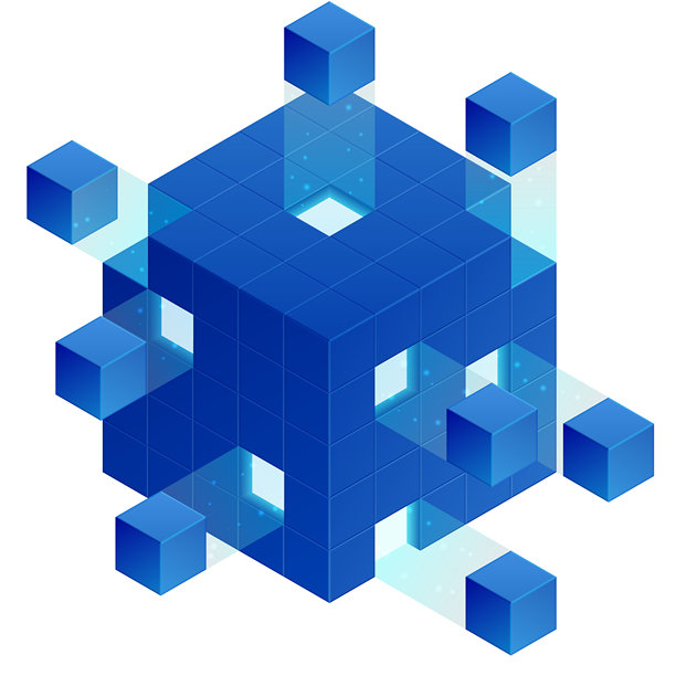 方形几何图形构成一个立方体。矢量插画。创意草图。图片下载