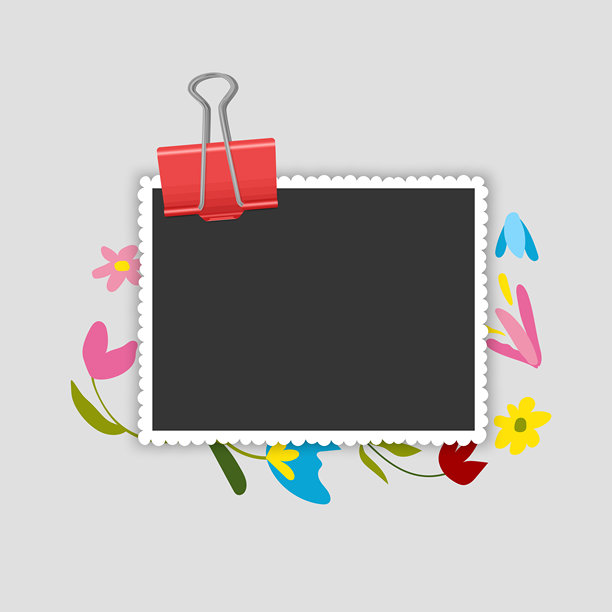 邮票造型相框样机，白色方形相框带有柔和的内阴影，并饰有迷人的手绘野花，非常适合剪贴簿、季节性贺卡、浪漫照片叠加和花卉主题社交媒体。图片下载