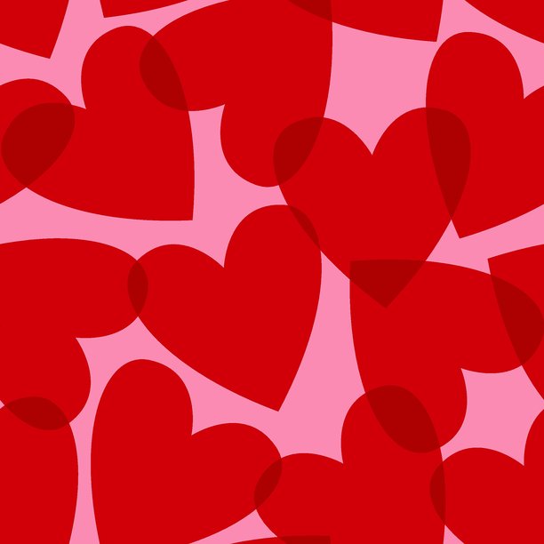 心形无缝图案。有趣的浪漫印花，现代抽象背景，带有可爱的彩色爱心符号，适用于包装纸、壁纸、织物、情人节贺卡。矢量插画图片下载