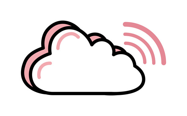 插画，描绘无线网络和云通信图标的在线连接图片下载