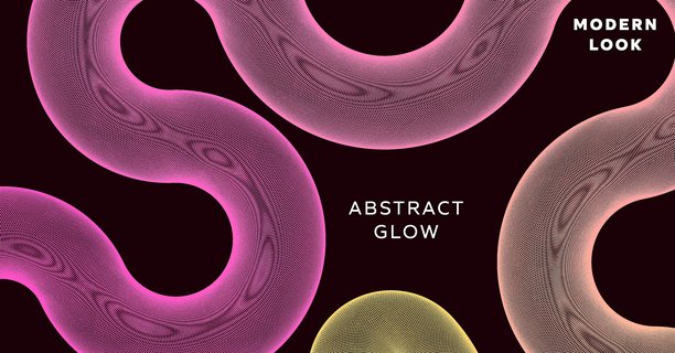 用于专业网络横幅、博客封面照片或营销网站标题的粉色和橙色发光有机形状图片下载