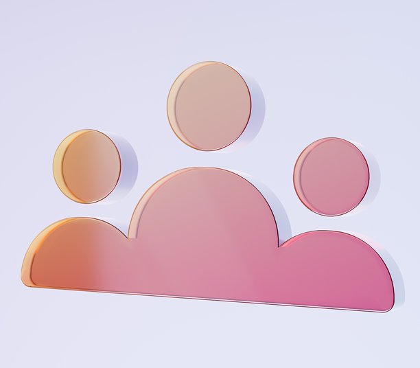 一组 3D 人物图标，多彩渐变玻璃质感图标，全息玻璃图标，极简水晶透明感，非常适合平面设计、UI UX 界面、3D 渲染插画。图片下载