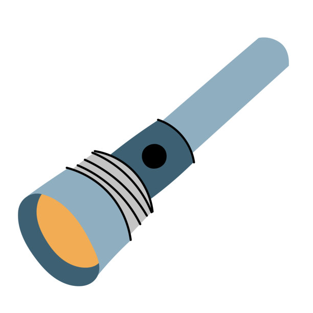 手电筒插画。用于露营、应急、户外探险、安全概念的便携光源图标。图片下载