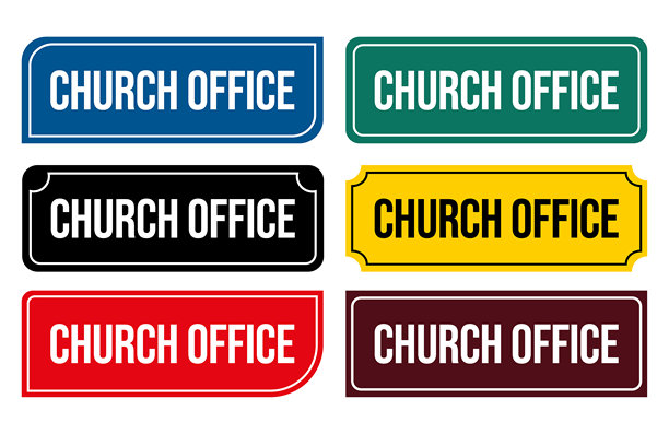教堂办公室门牌插画 可打印 宗教场所门牌图片下载