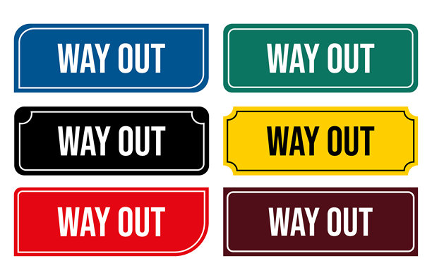 出口指示牌插画 可打印门牌用于出口引导图片下载