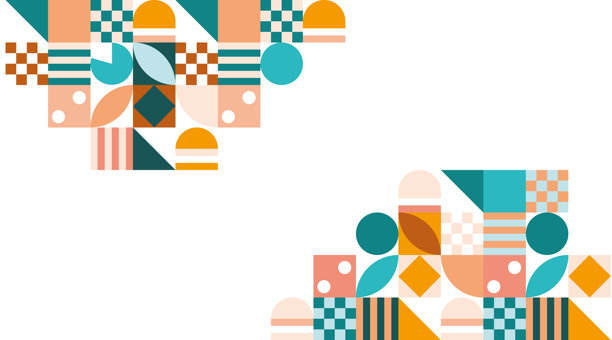 条纹纹理的图形抽象，简约设计装饰，孤立在白色背景上的瓷砖插画图片下载