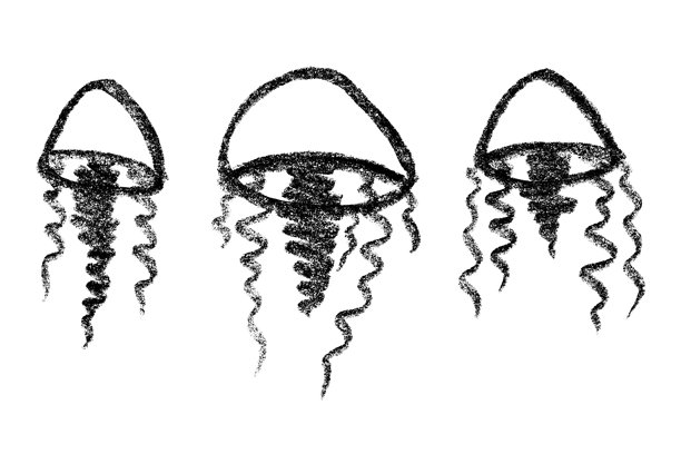 手绘水母涂鸦集，海洋生物插画，可爱的海洋水下生物，水母素描剪贴画，用于网页、设计、装饰、儿童印花的单个元素图片下载