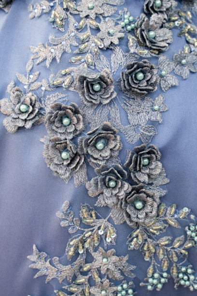 三维立体花卉图案面料，特写，素材图片图片下载