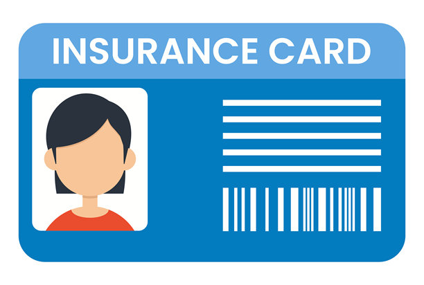 带女性照片的蓝色健康保险卡。安全身份医疗生活信息图片下载