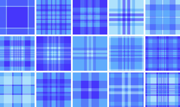 探索这款充满活力的蓝色格子图案，它拥有经典的棋盘格设计和纹理斜纹饰面。非常适合用于时尚、品牌和数字壁纸的百搭背景。图片下载