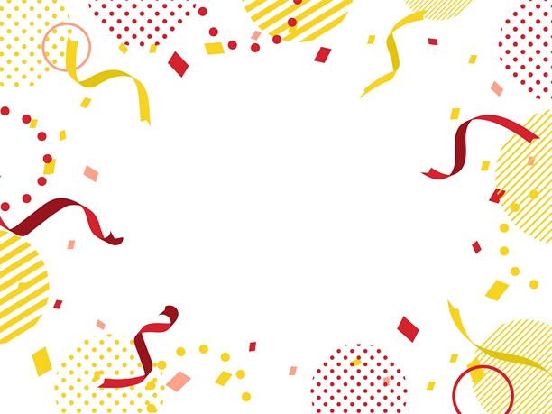 周年庆派对背景插画：红色和黄色图片下载