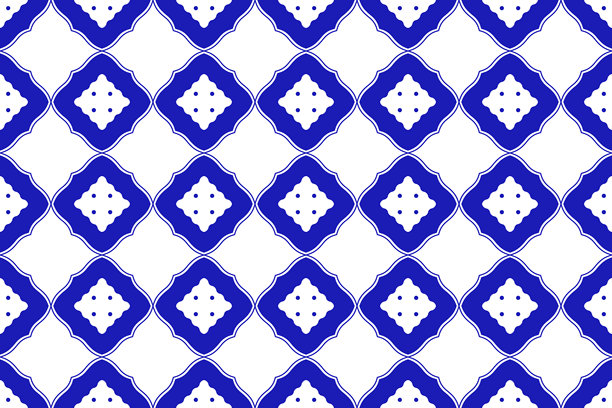 墨西哥传统塔拉维拉花边图案无缝拼接。来自普埃布拉的陶瓷砖。矢量插画。图片下载