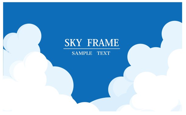 蓝天白云配复制空间插画背景图片下载