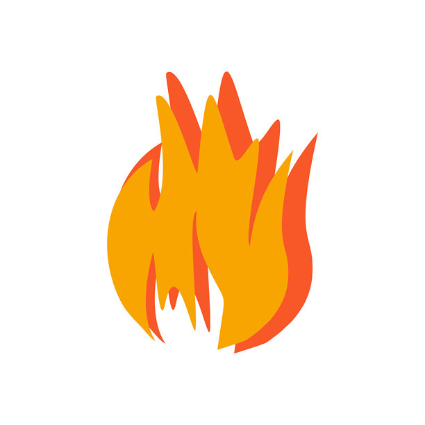 矢量火焰插画，适用于热门能源标志设计和燃烧元素图形，孤立在白色背景上图片下载