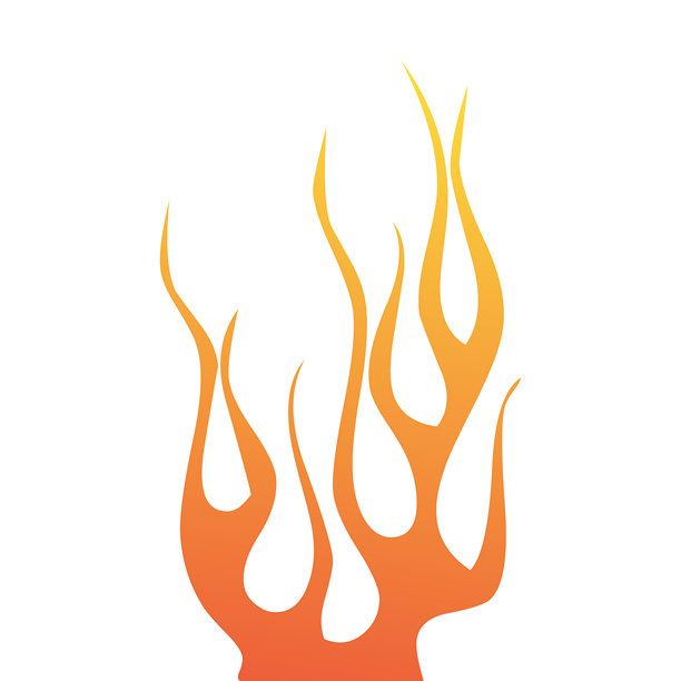 矢量火焰插画，用于设计热能标志和燃烧元素图形，孤立在白色背景上图片下载