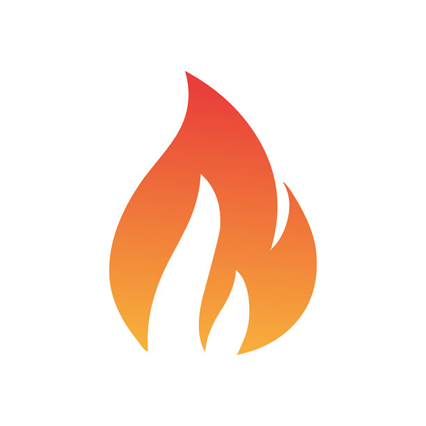 矢量火焰插画，用于热能标志设计和燃烧元素图形，孤立在白色背景上图片下载