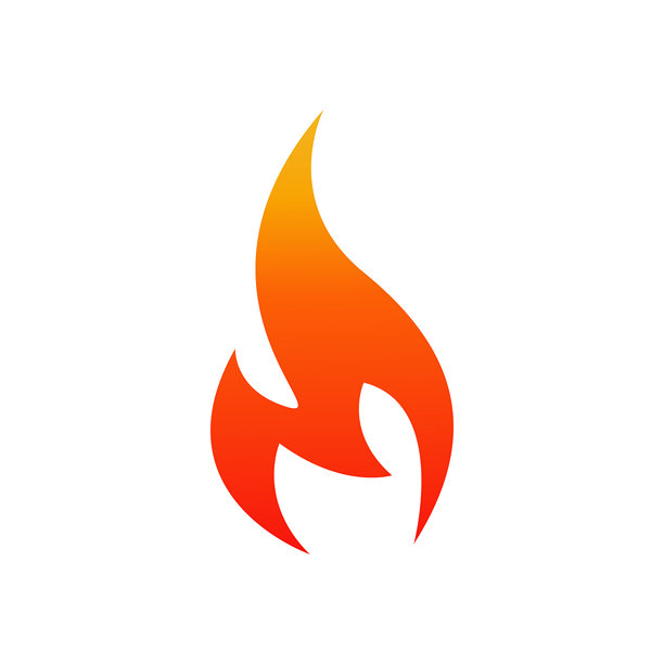 矢量火焰插画，用于设计热门能源标志和图形燃烧元素，孤立在白色背景上图片下载