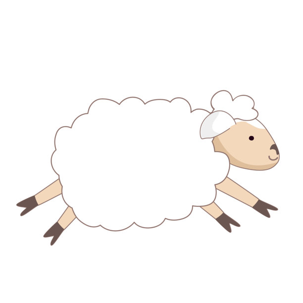 快乐的羊在涂鸦斯堪的纳维亚风格中奔跑和跳跃。儿童乡村扁平矢量隔离插画图片下载